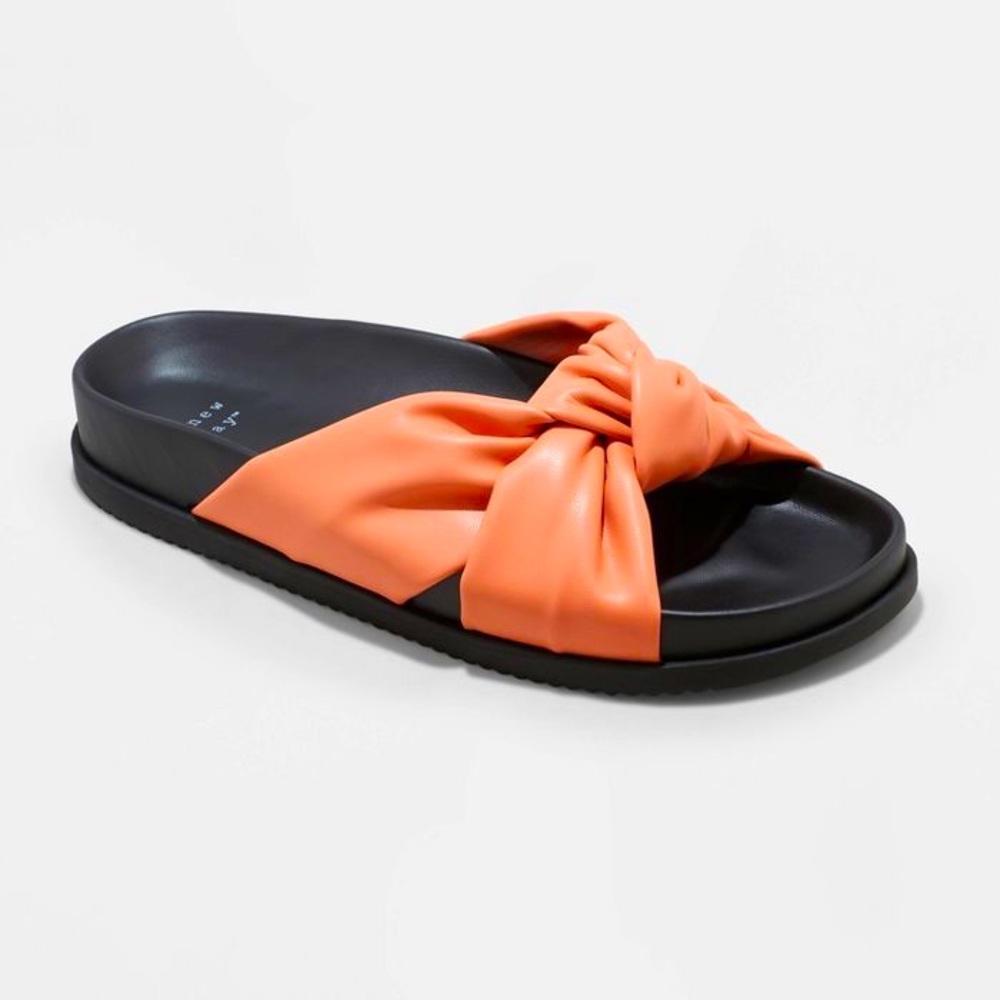 NWT A New Day Women Coral Kaylin Knotted Slide Sandals 8
